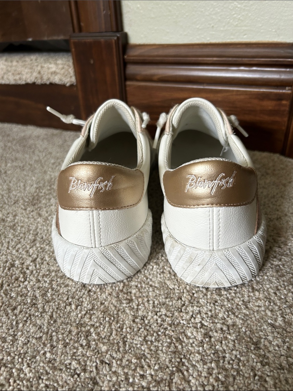 BLOWFISH Malibu White Sneakers with Rose Gold and Silver Accents - Picture 9 of 10